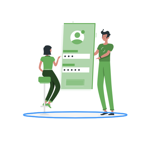 woman typing in password